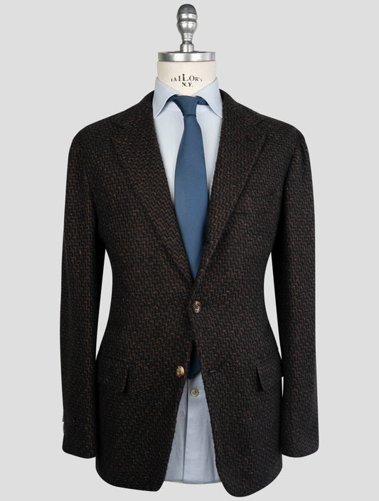 Kiton Blue Brown Cashmere Silk Blazer