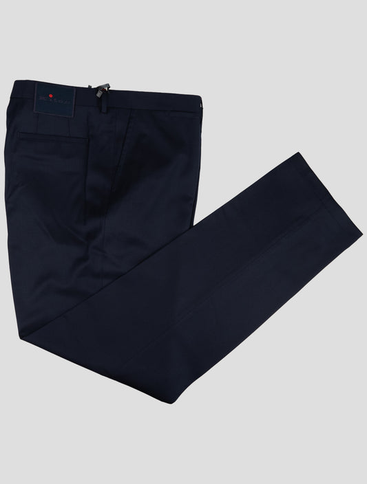 Kiton Blue Wool Dress Pants