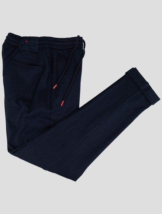 Kiton Blue Cotton Cashmere Pants