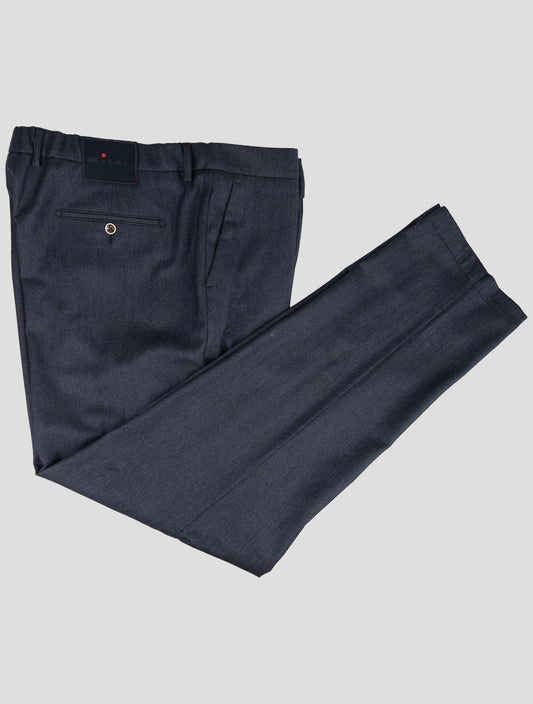 Kiton Blue Wool Cashmere Pa Ea Pants
