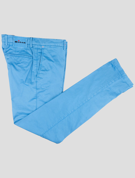 Kiton Blue Cotton Ea Pants