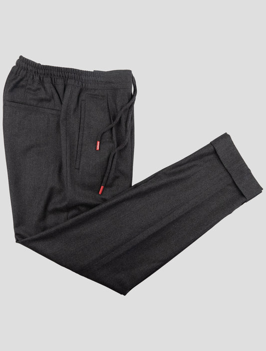 Kiton Dark Gray Virgin Wool Cashmere Pa Ea Dress Pants