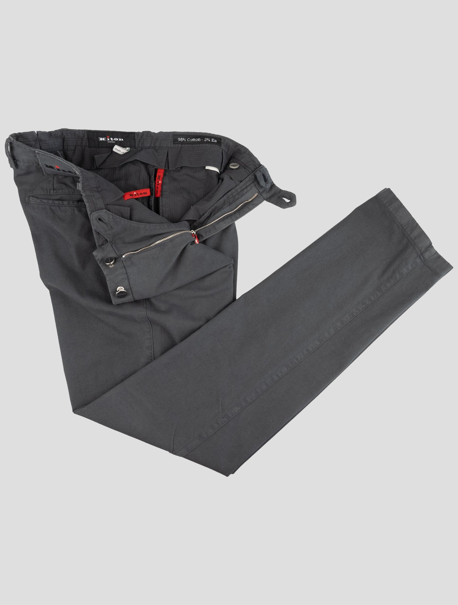Kiton Gray Cotton Ea Jeans