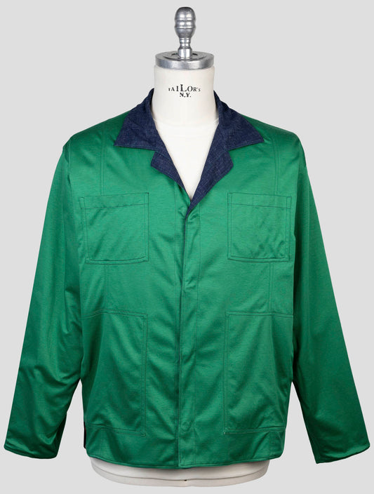 Kiton Green Denim Wool Silk Linen Special Edition Plus One
