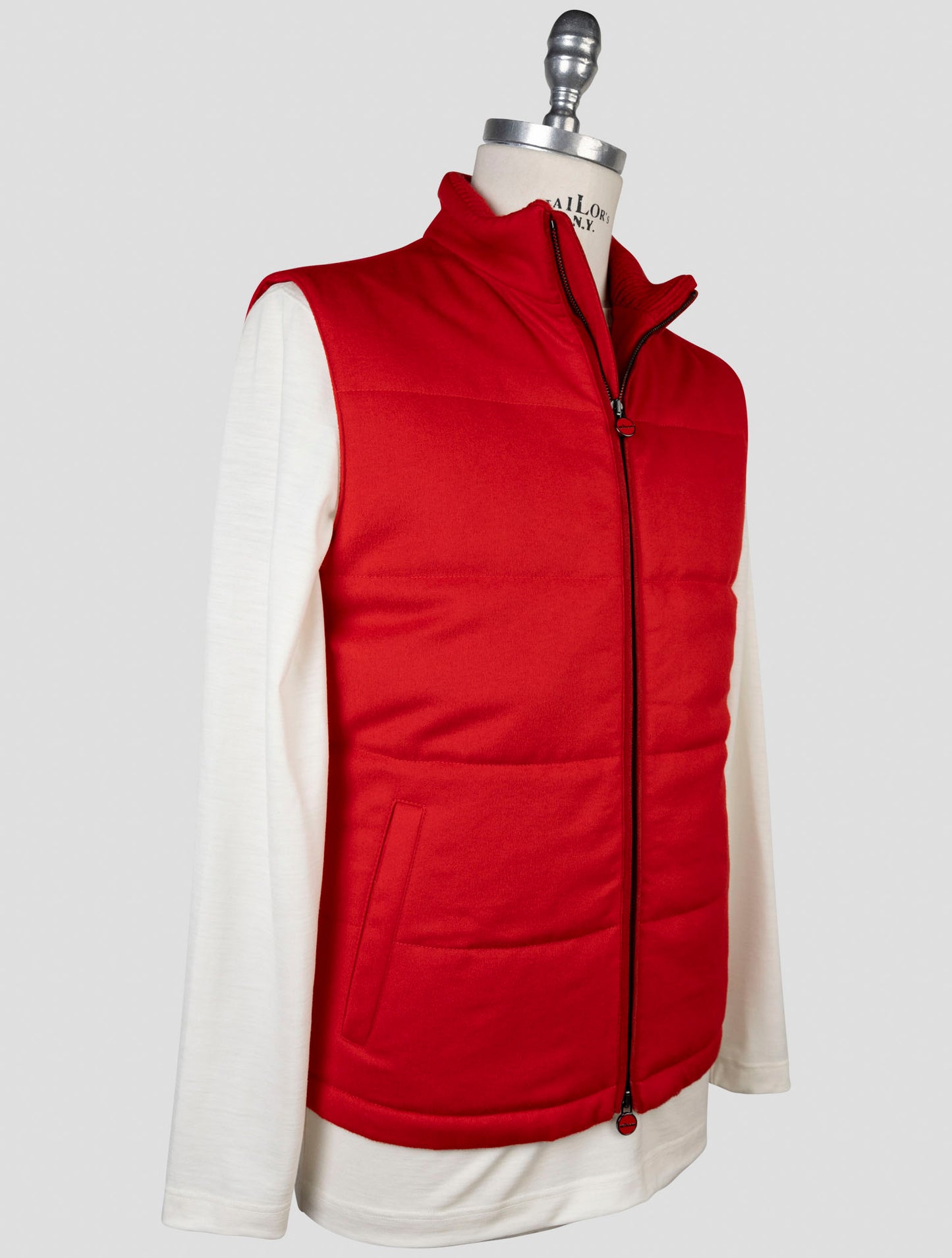 Kiton Red Cashmere Gilet