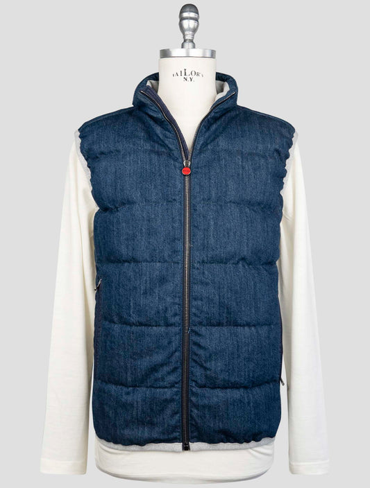 Kiton Blue Cotton Gilet