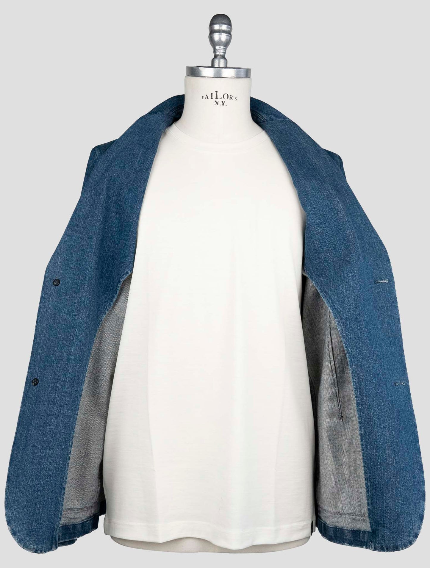 Kiton Blue Cotton Ea Coat