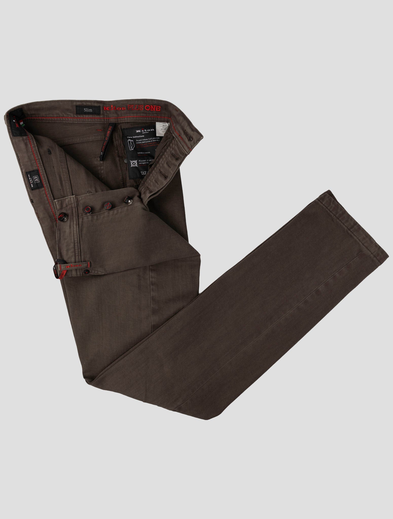 Kiton Brown Cotton Ea Special Editon Plus One Jeans