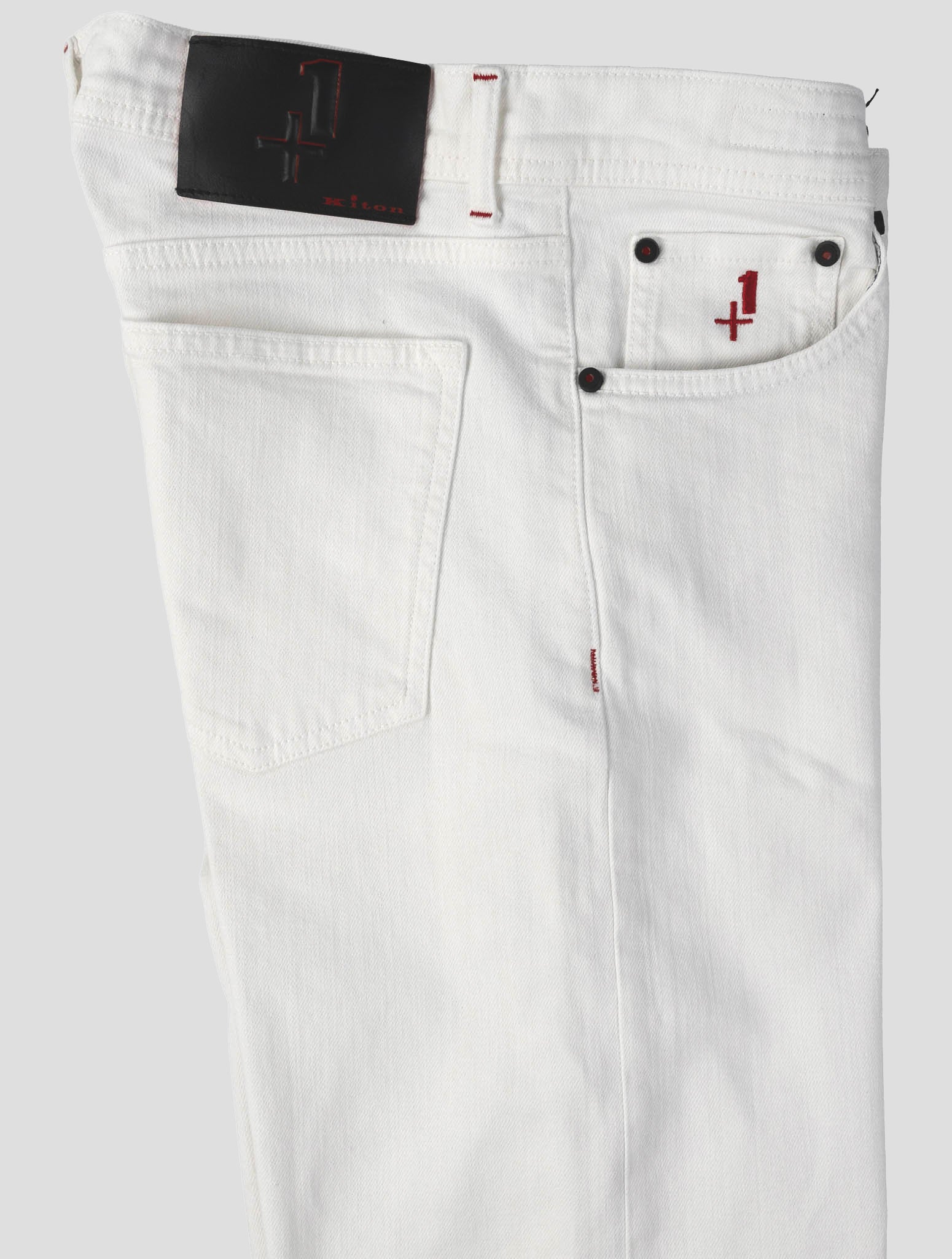 Kiton White Cotton Ea Special Edition Plus One Jeans