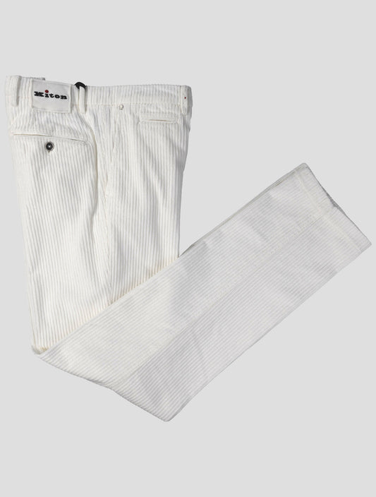 Kiton White Cotton  Ea Velvet Panst