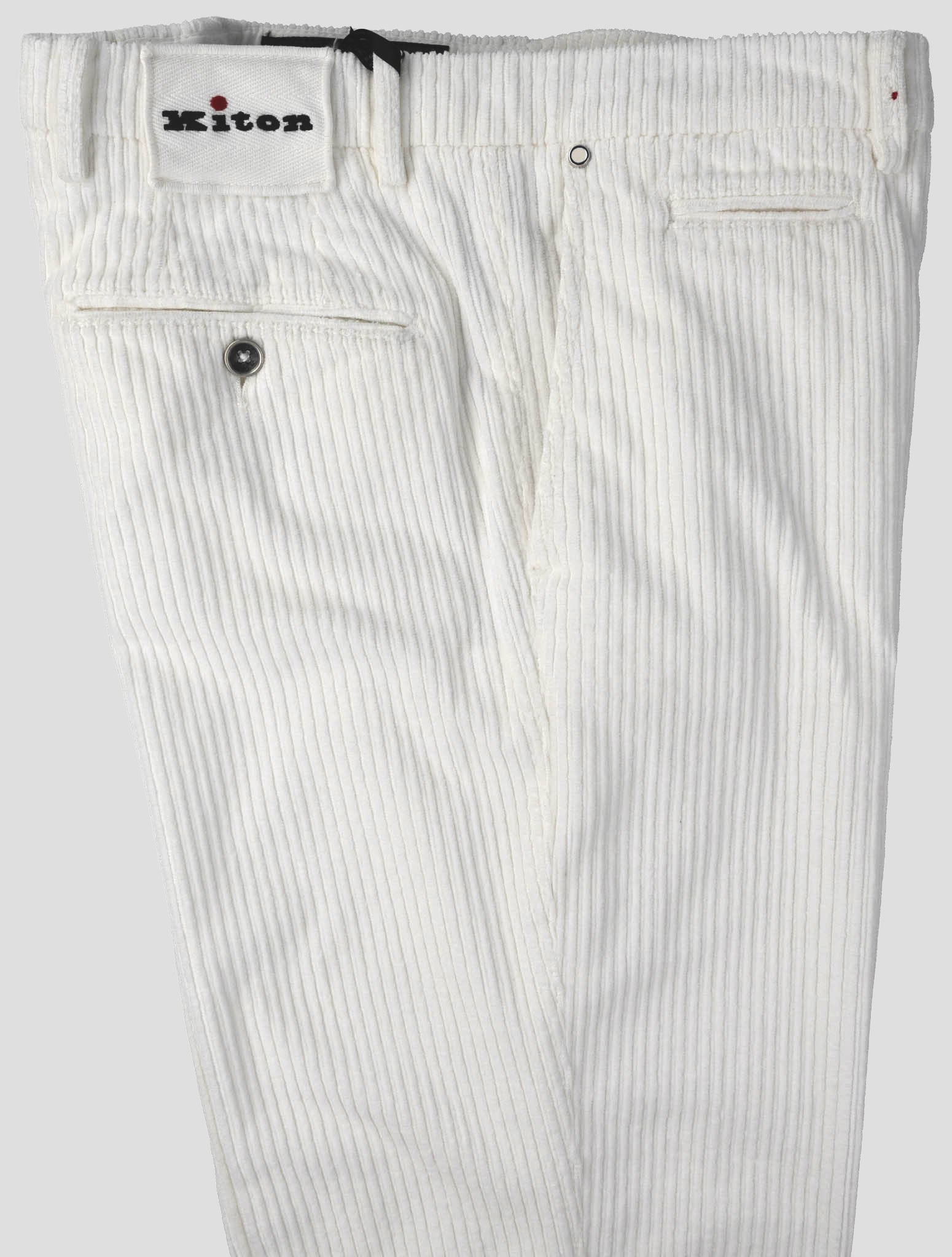 Kiton White Cotton  Ea Velvet Panst