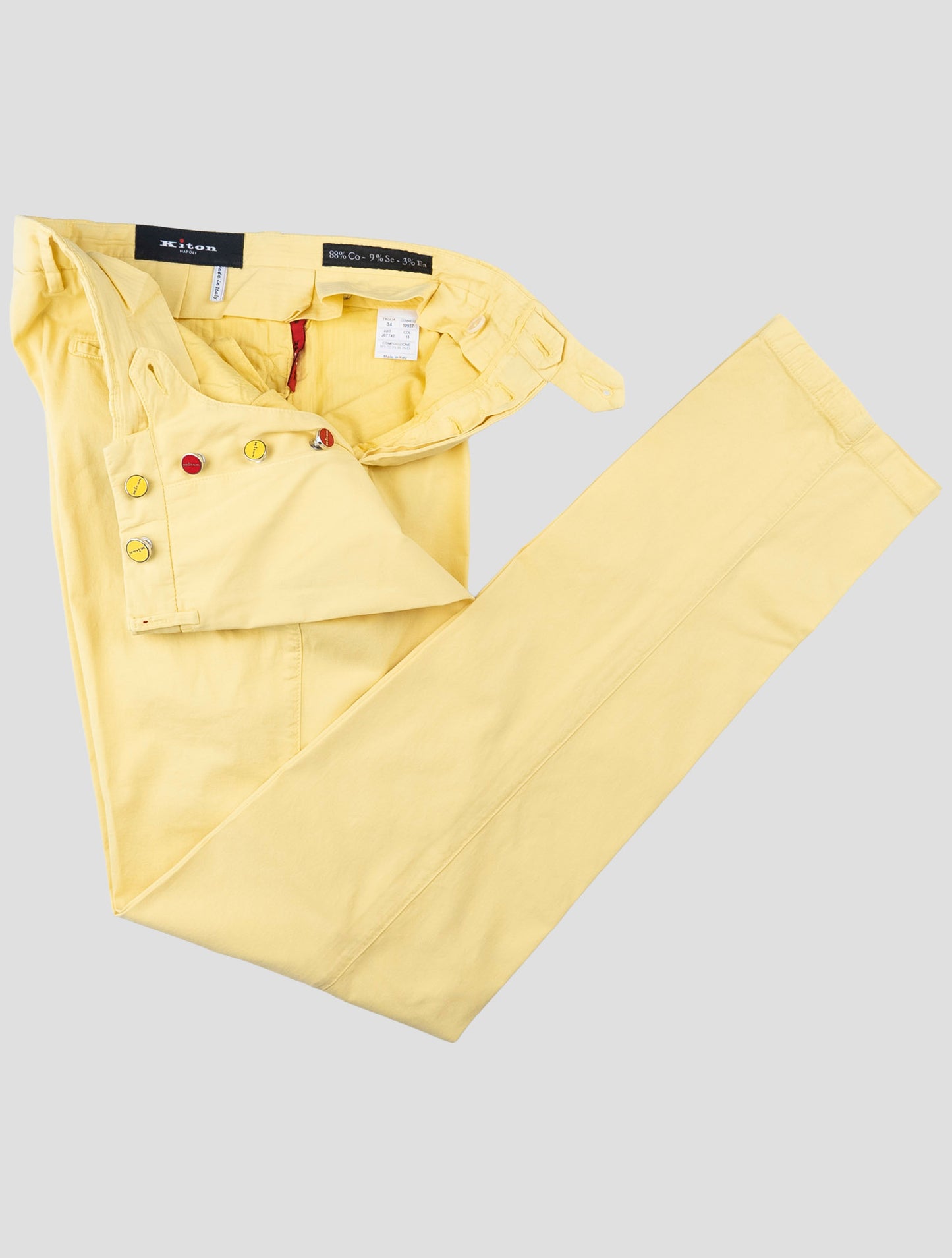 Kiton Yellow Cotton Silk Ea Jeans
