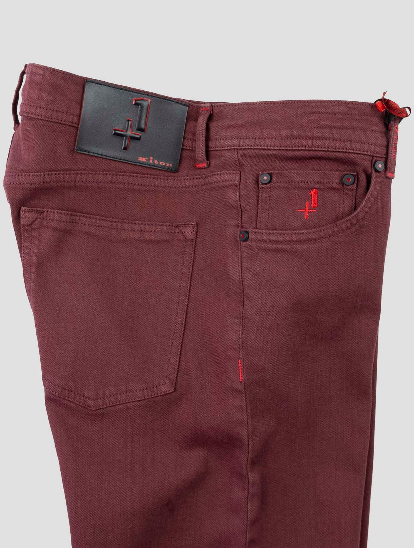 Kiton Burgundy Cotton Ea Jeans Special Edition Plus One