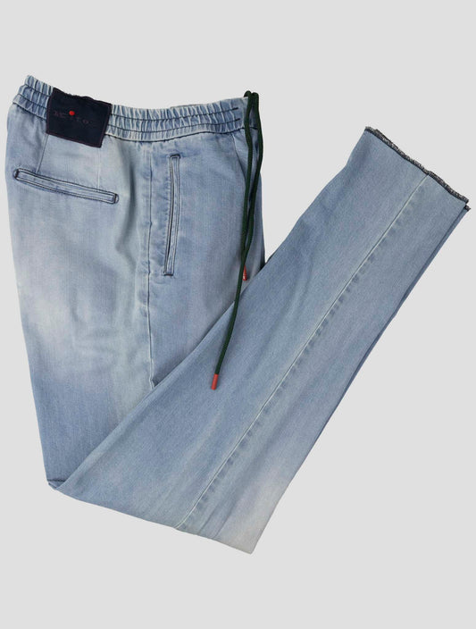 Kiton Light Blue Cotton Cashmere Ea Jeans