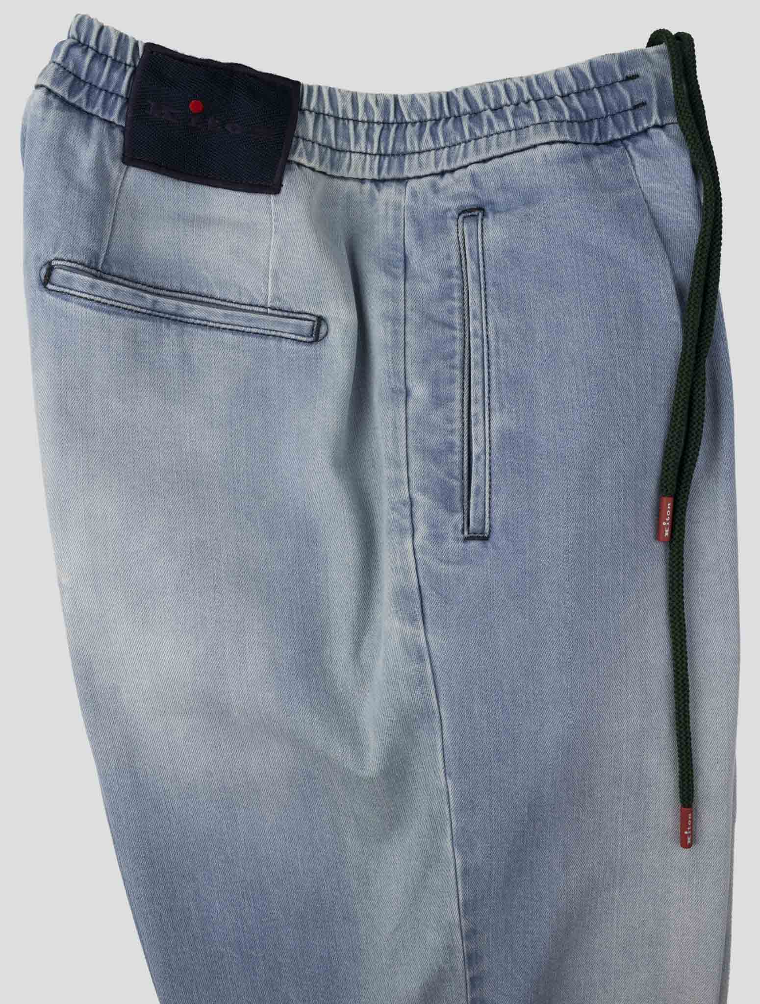 Kiton Light Blue Cotton Cashmere Ea Jeans