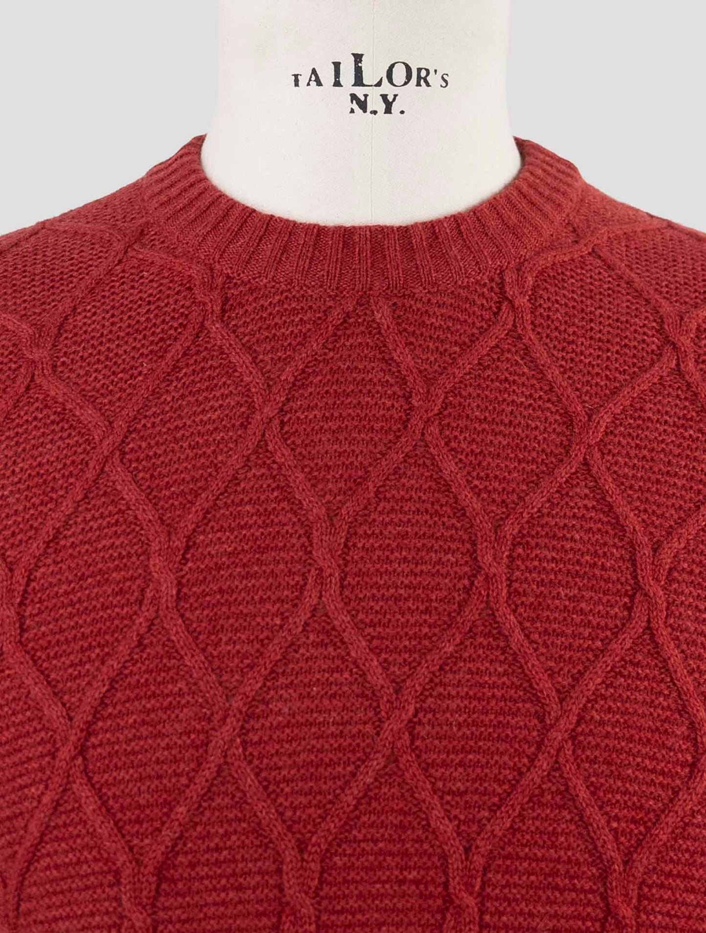 Kiton Red Cashmere Sweater Crewneck