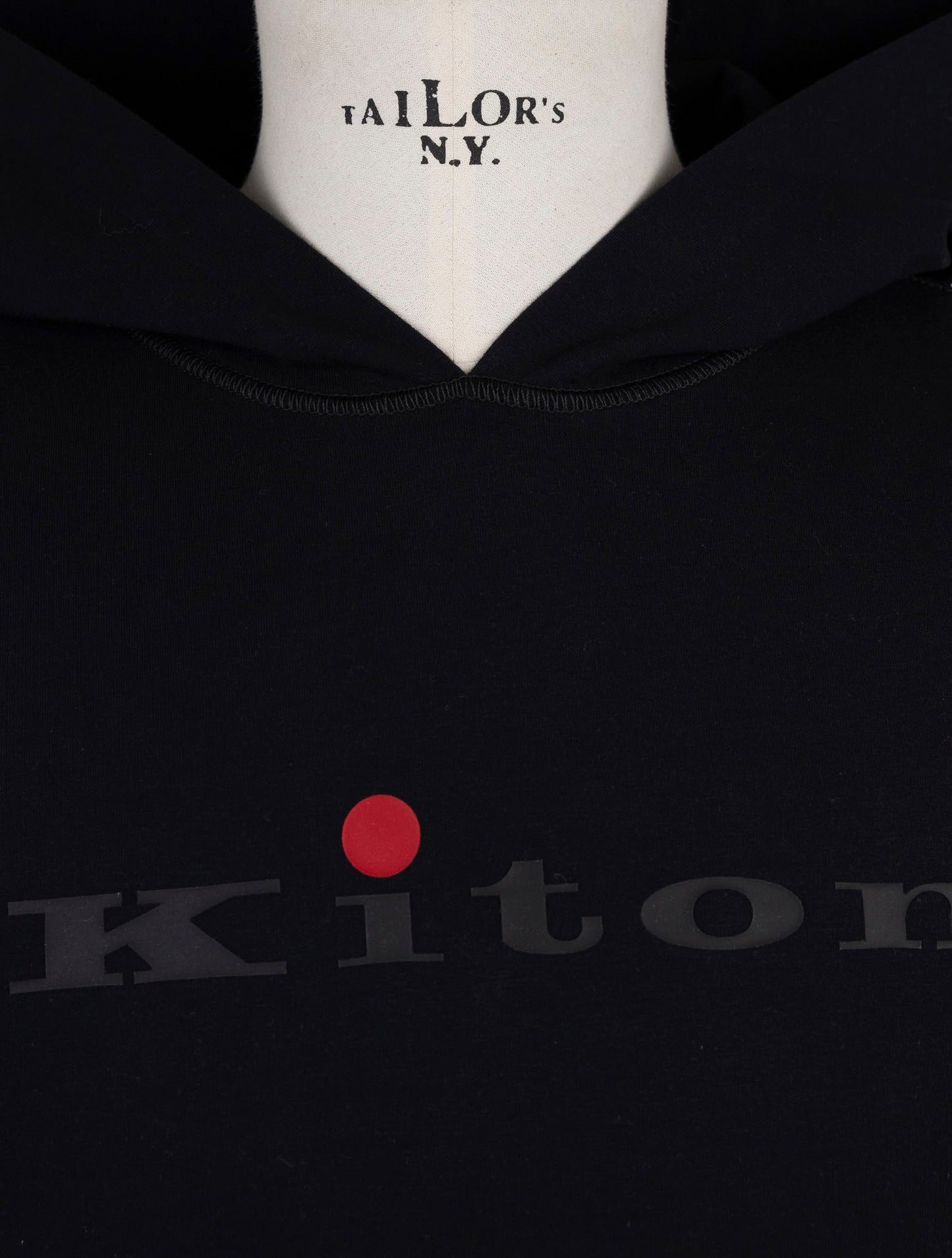 Kiton Black Cotton Sweater Hoodie