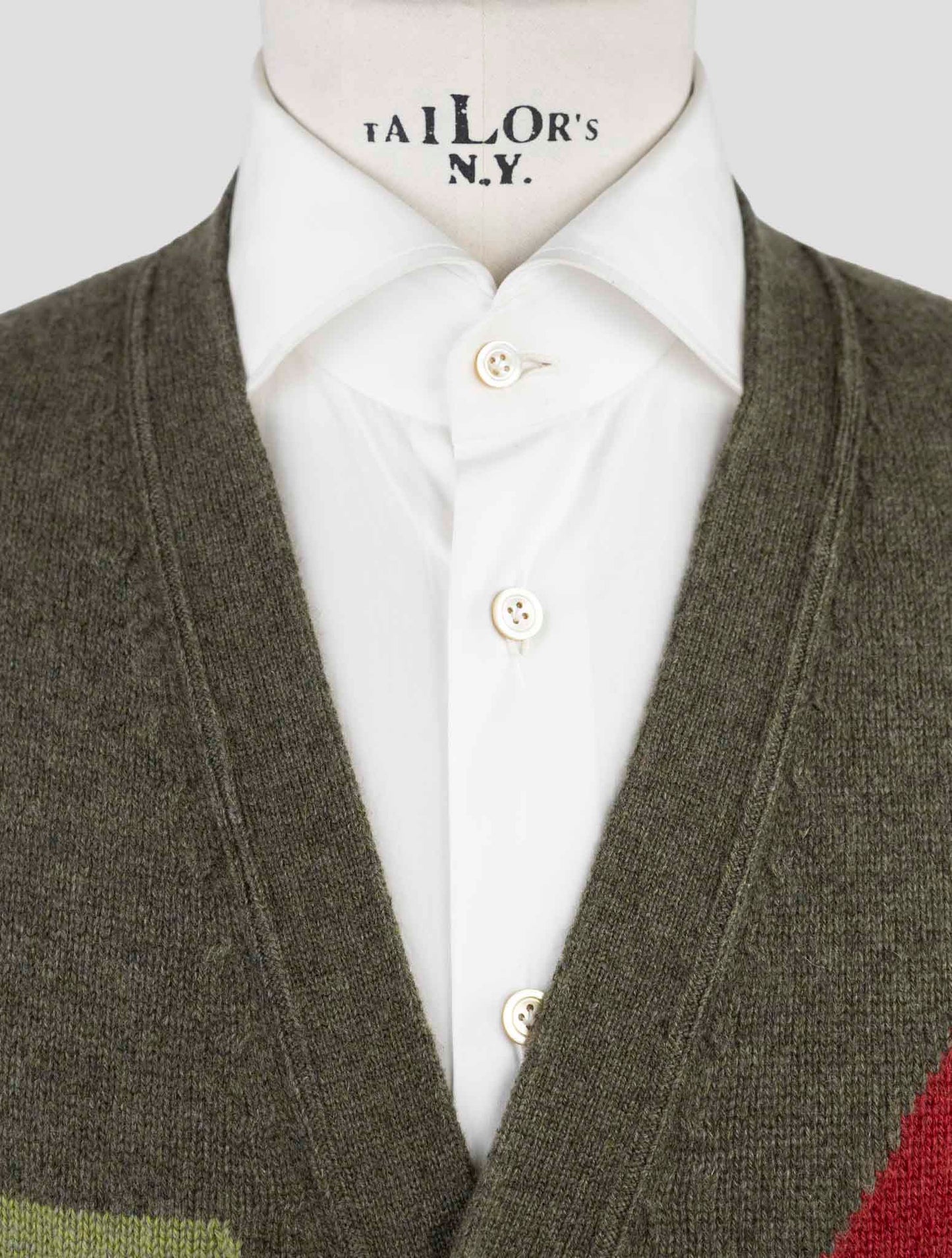 Kiton Green Cashmere Sweater Cardigan