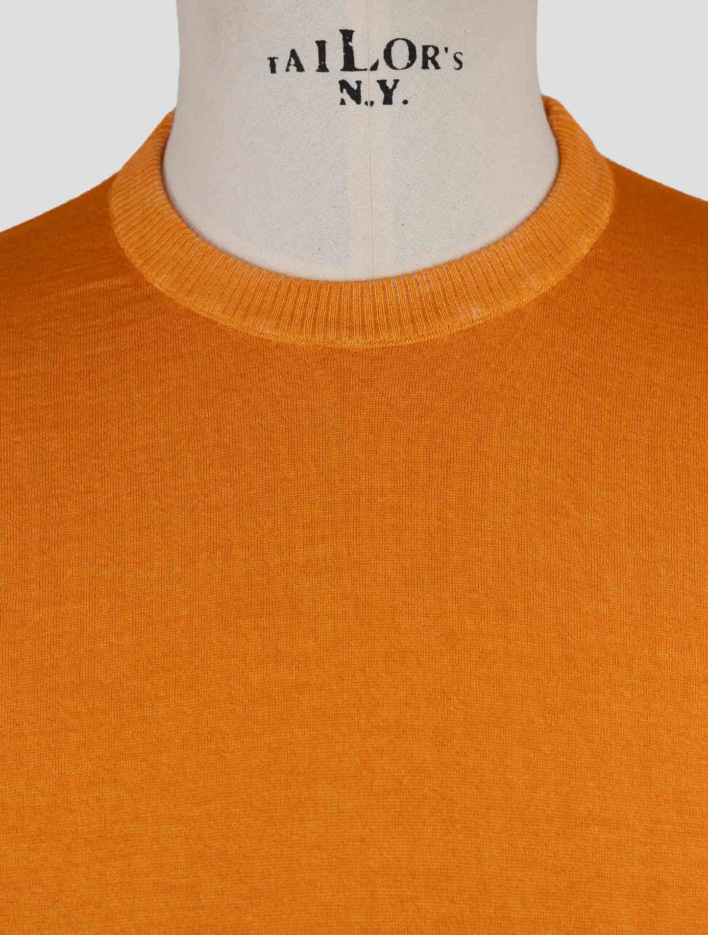 Kiton Orange Cashmere Silk Sweater Crewneck