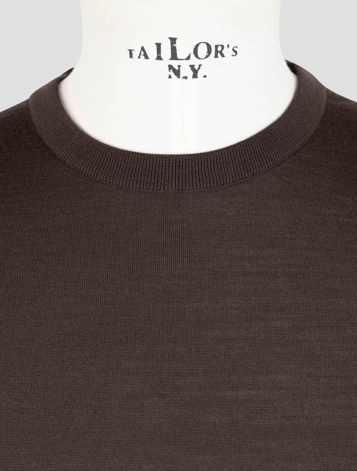 Kiton Brown Wool 14 Micron Sweater V-Neck