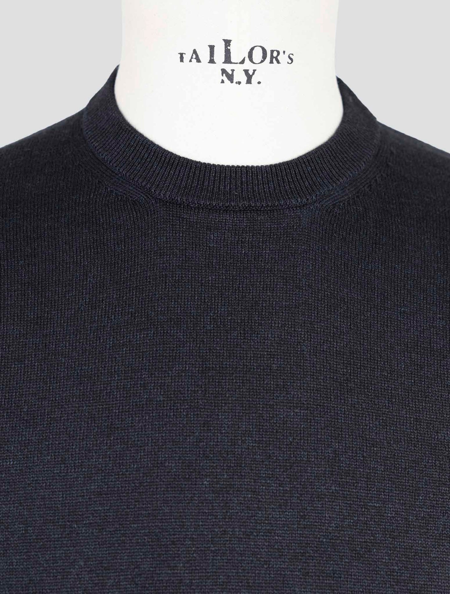 Kiton Knt Blue Linen Cotton Sweater Crewneck