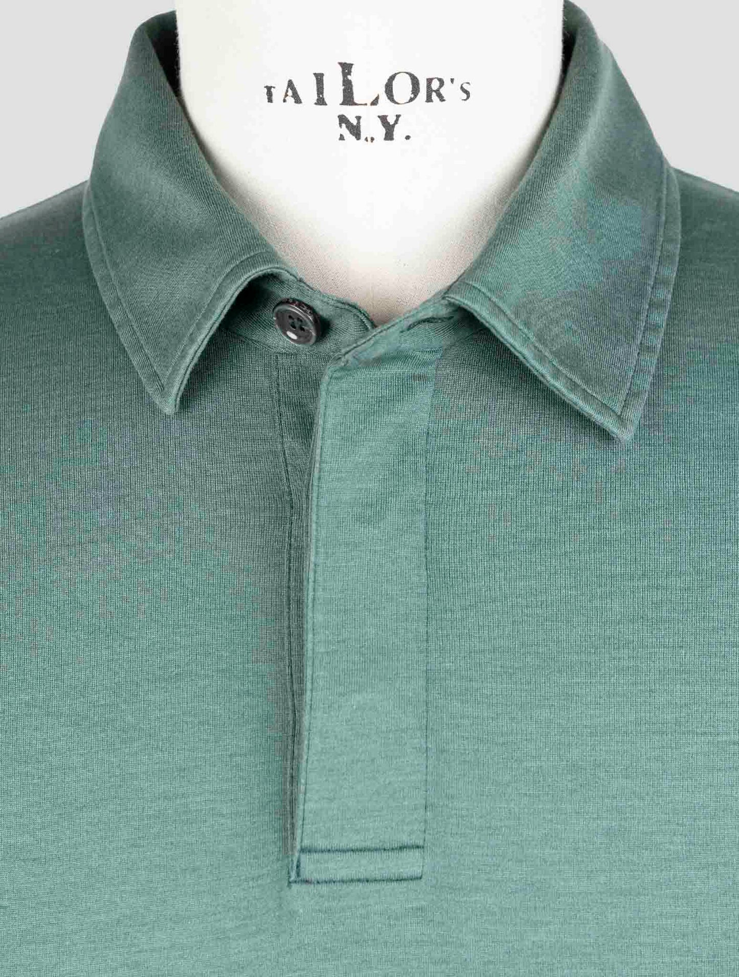 Kiton Green SilK Cotton Sweater Polo