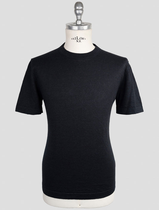 Kiton Knt Blue Linen Cotton T-Shirt