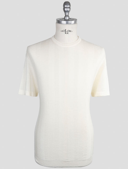 Kiton Knt White Virgin Wool Silk T-Shirt