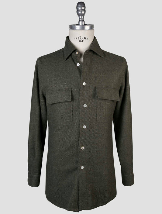 Kiton Green Cashmere Silk Shirt