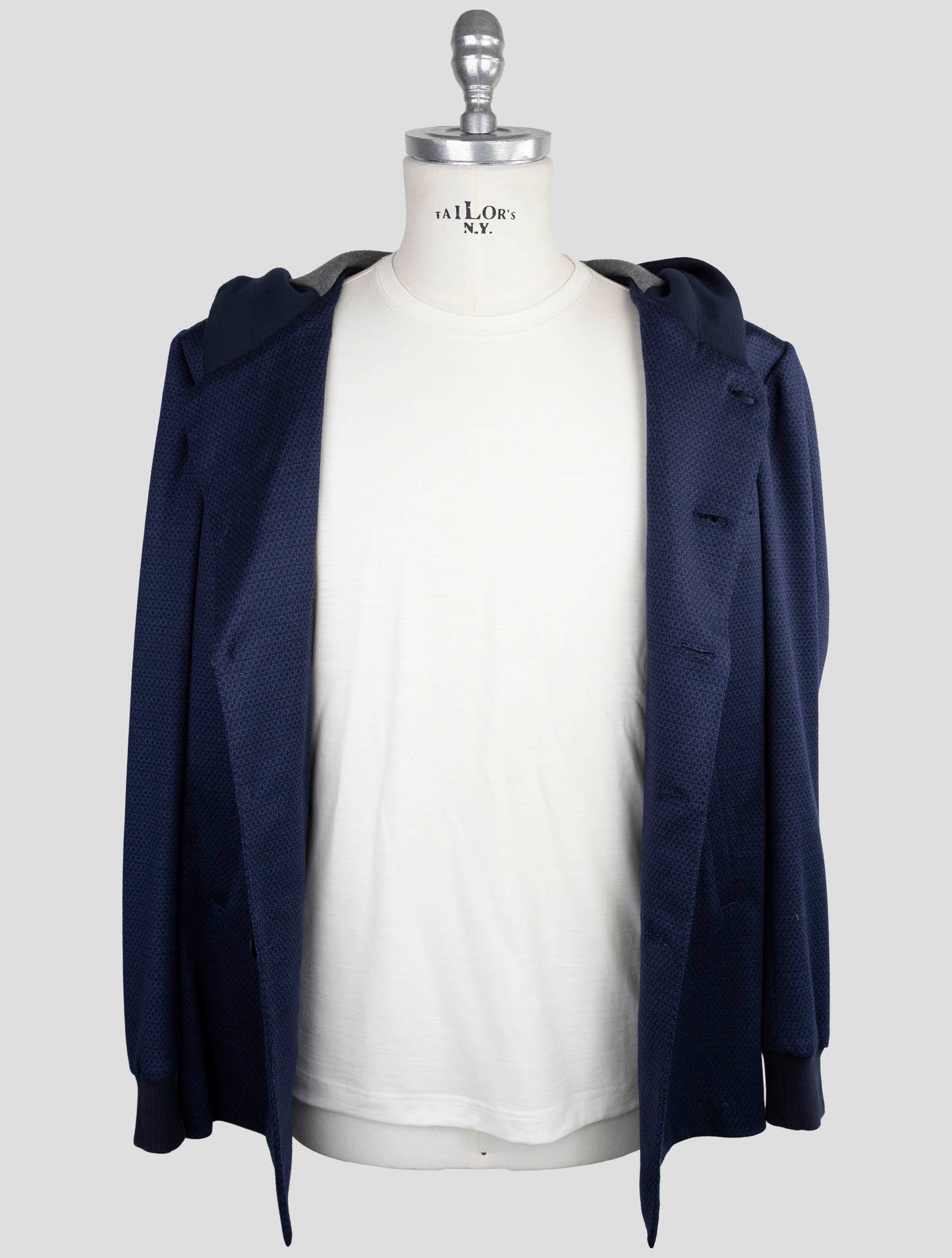 Kiton Knt Blue Wool Blazer