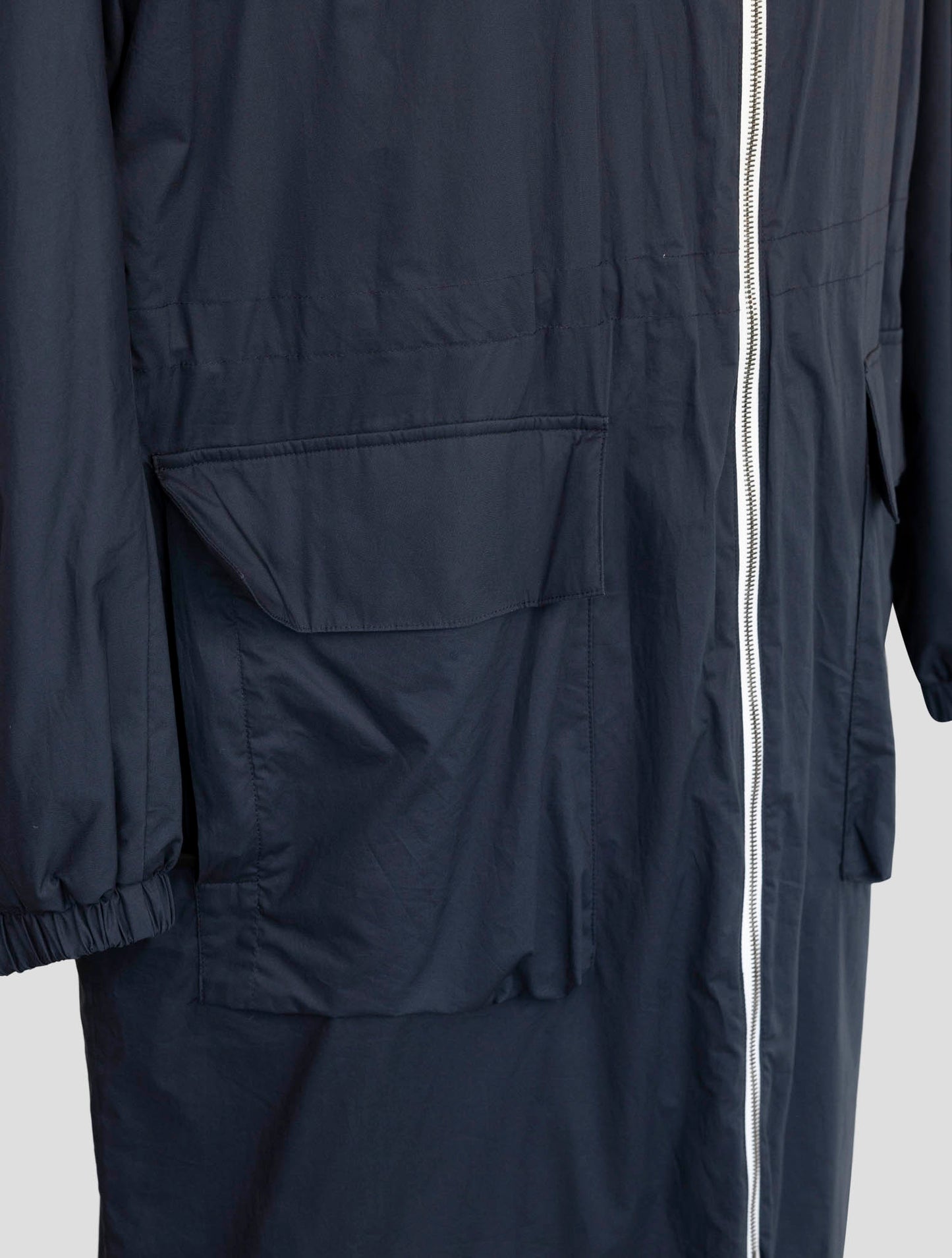 Kiton Knt Blue Cotton Overcoat