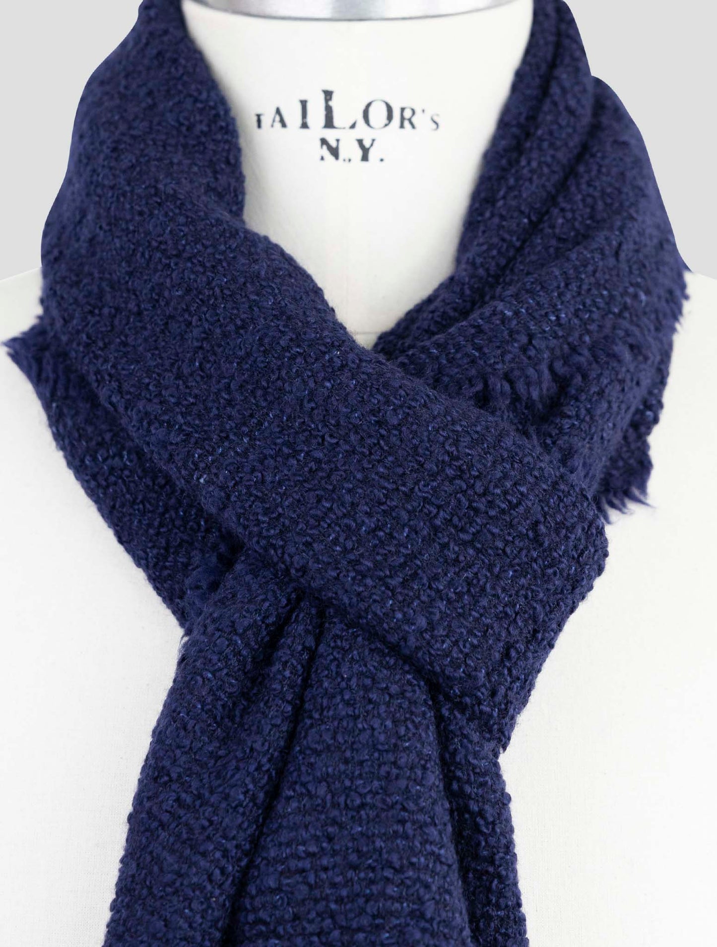 Kiton Blue Cashmere Silk Scarf