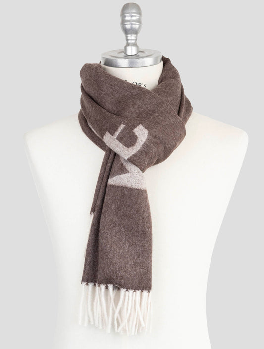 Kiton Brown Silk Cashmere Scarf