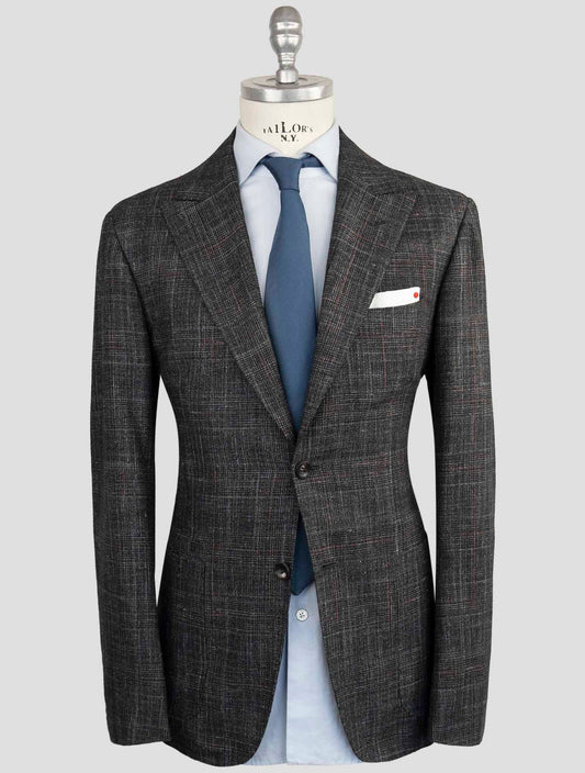 Kiton Dark Gray Cashmere Virgin Wool Silk Linen Suit
