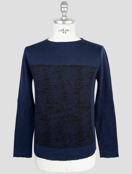 Kiton Knt Blue Cashmere Silk Sweater Crewneck