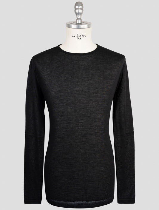 Kiton Knt Black Cashmere Silk Sweater Crewneck