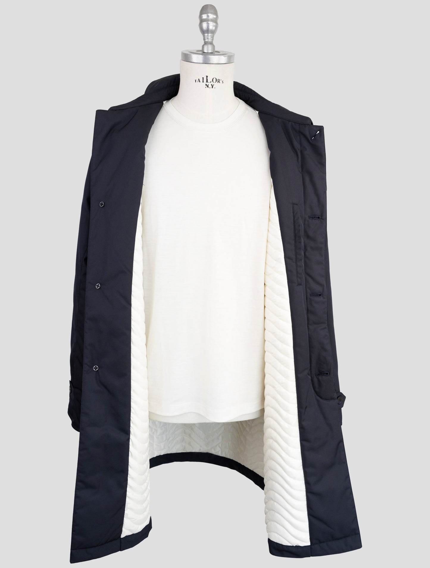 Kiton Knt Blue Pl Overcoat