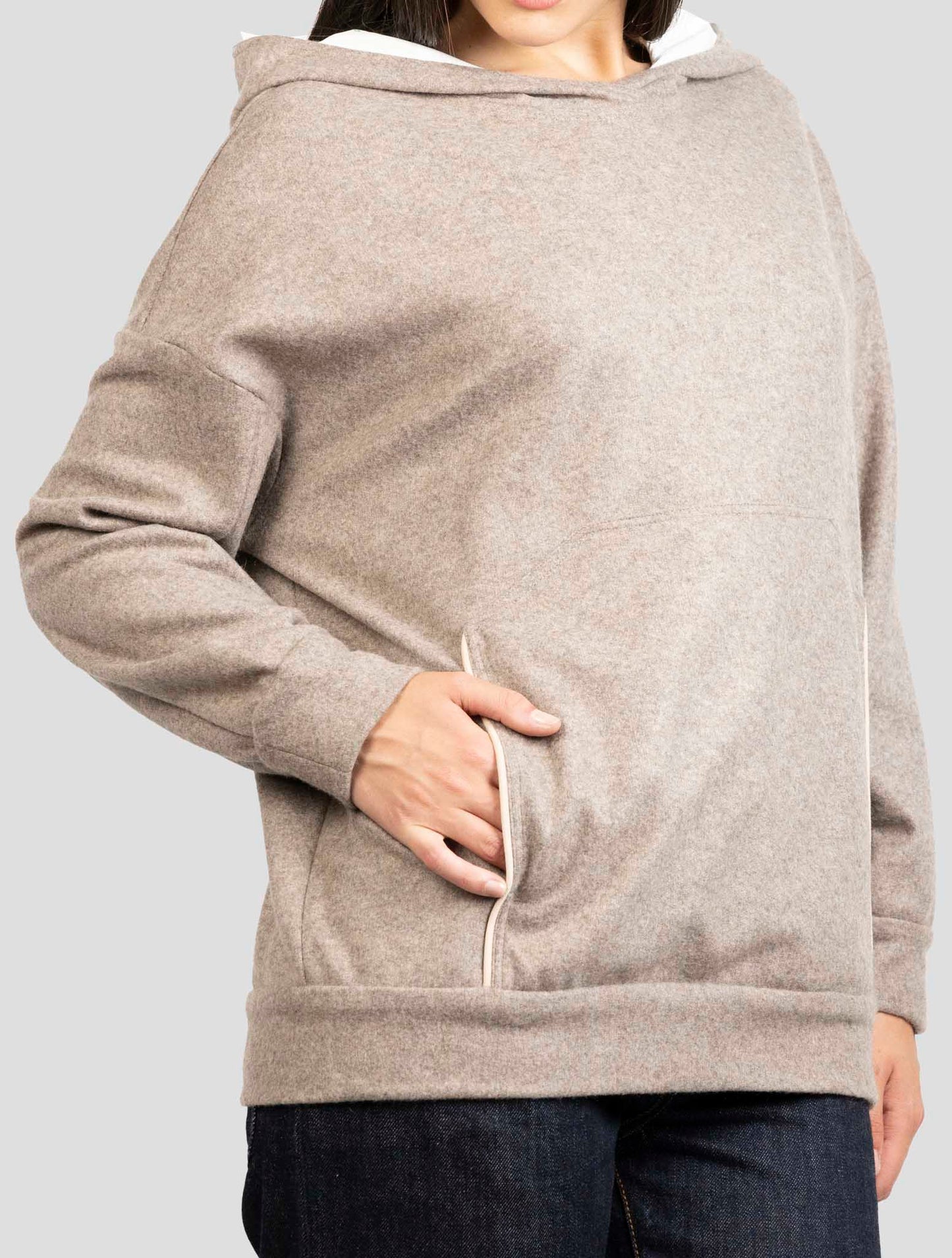 Kiton Brown Cashmere Sweater Hoodie