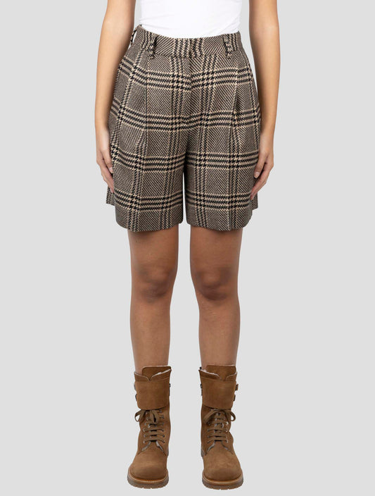 Kiton Brown Silk Cashmere Short Pants