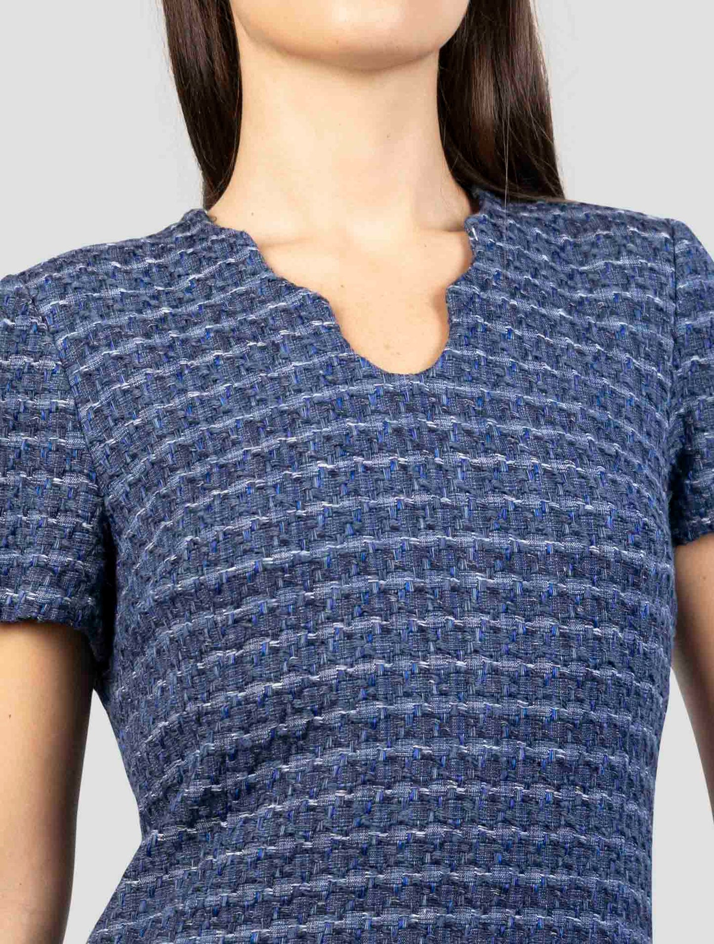 Kiton Blue Pc Cotton Pl Viscose Linen Pa Ea Dress