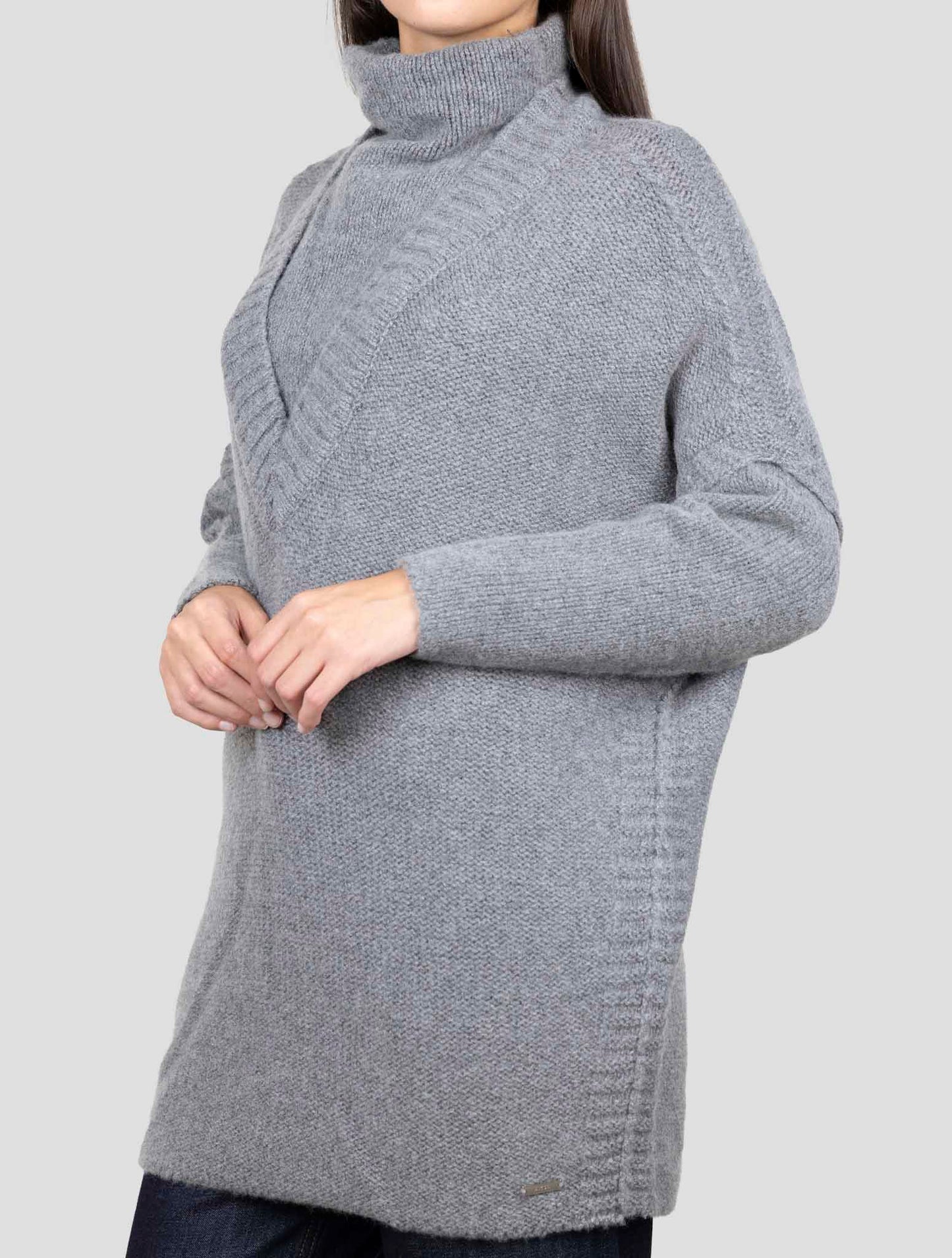 Kiton Gray Cashmere Zibellino Sweater V-Neck