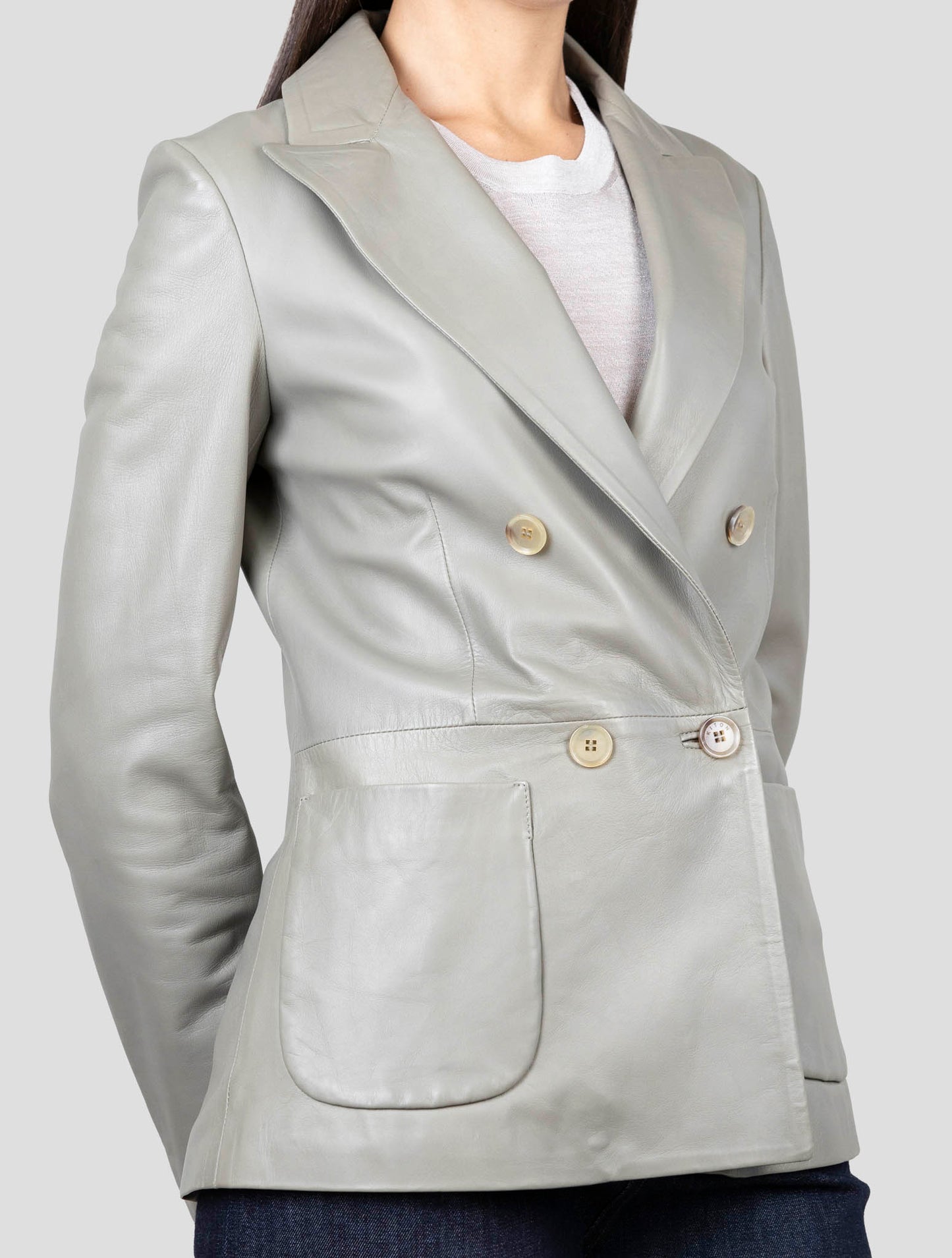 Kiton Green Leather Blazer