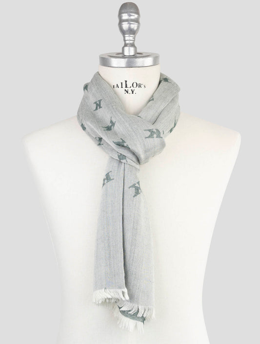 Kiton Green Cashmere Silk Scarf
