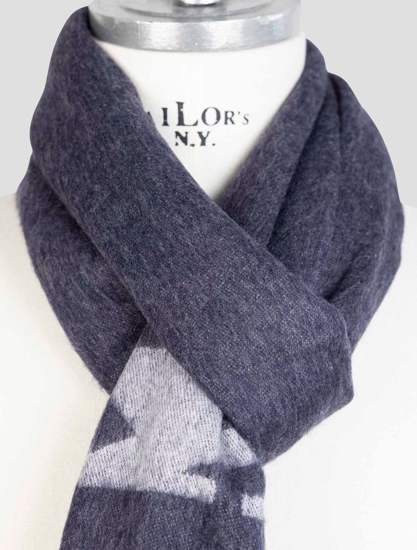 Kiton Blue Cashmere Wool Scarf