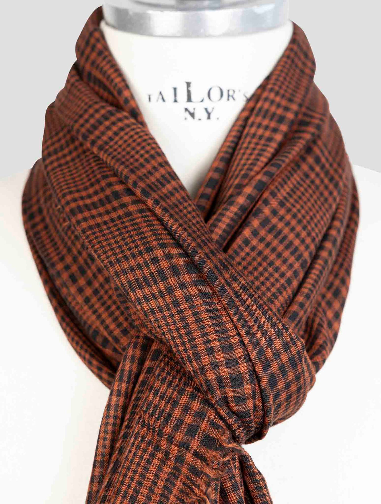 Kiton Brown Cashmere Silk Scarf