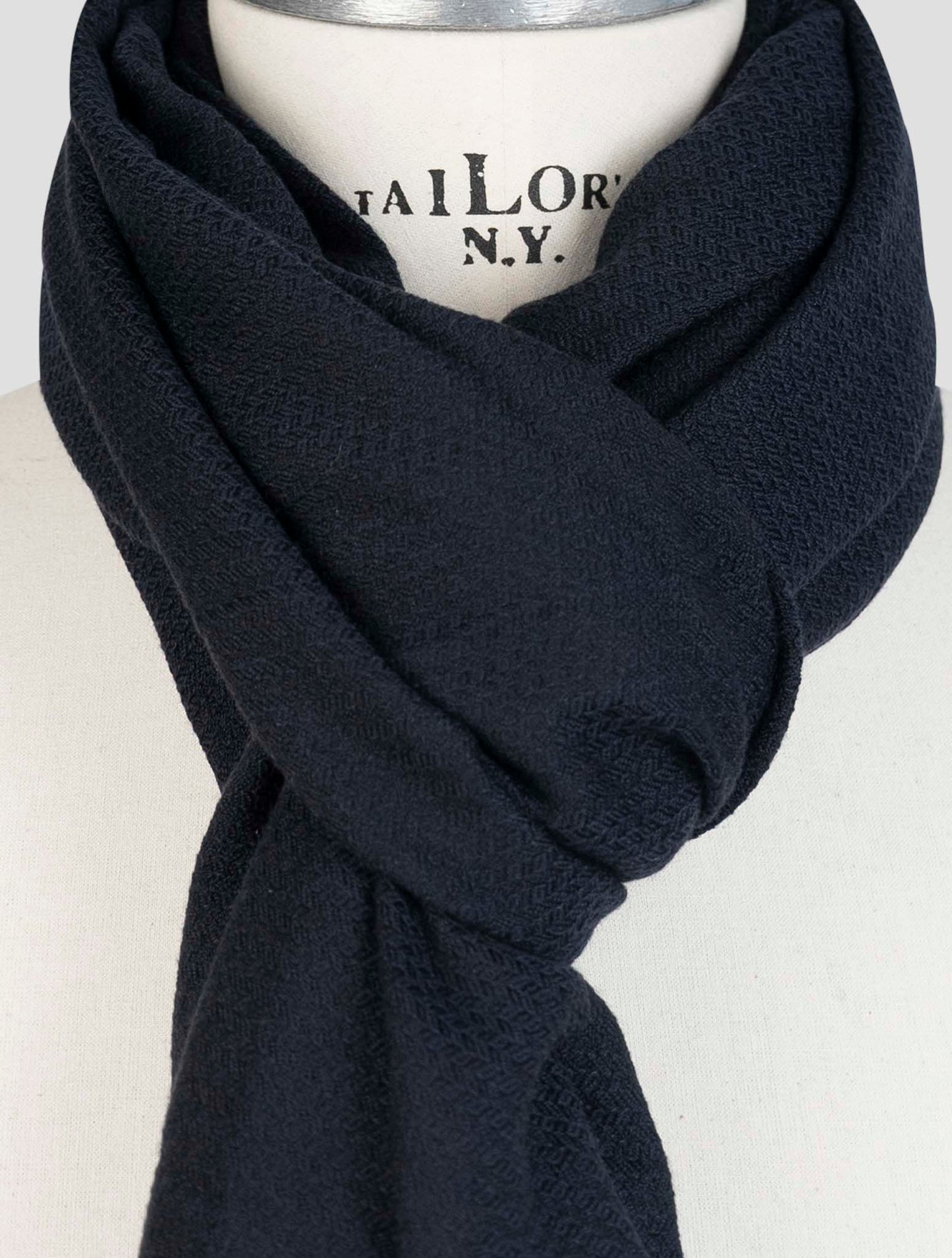 Kiton Blue Cashmere Silk Scarf