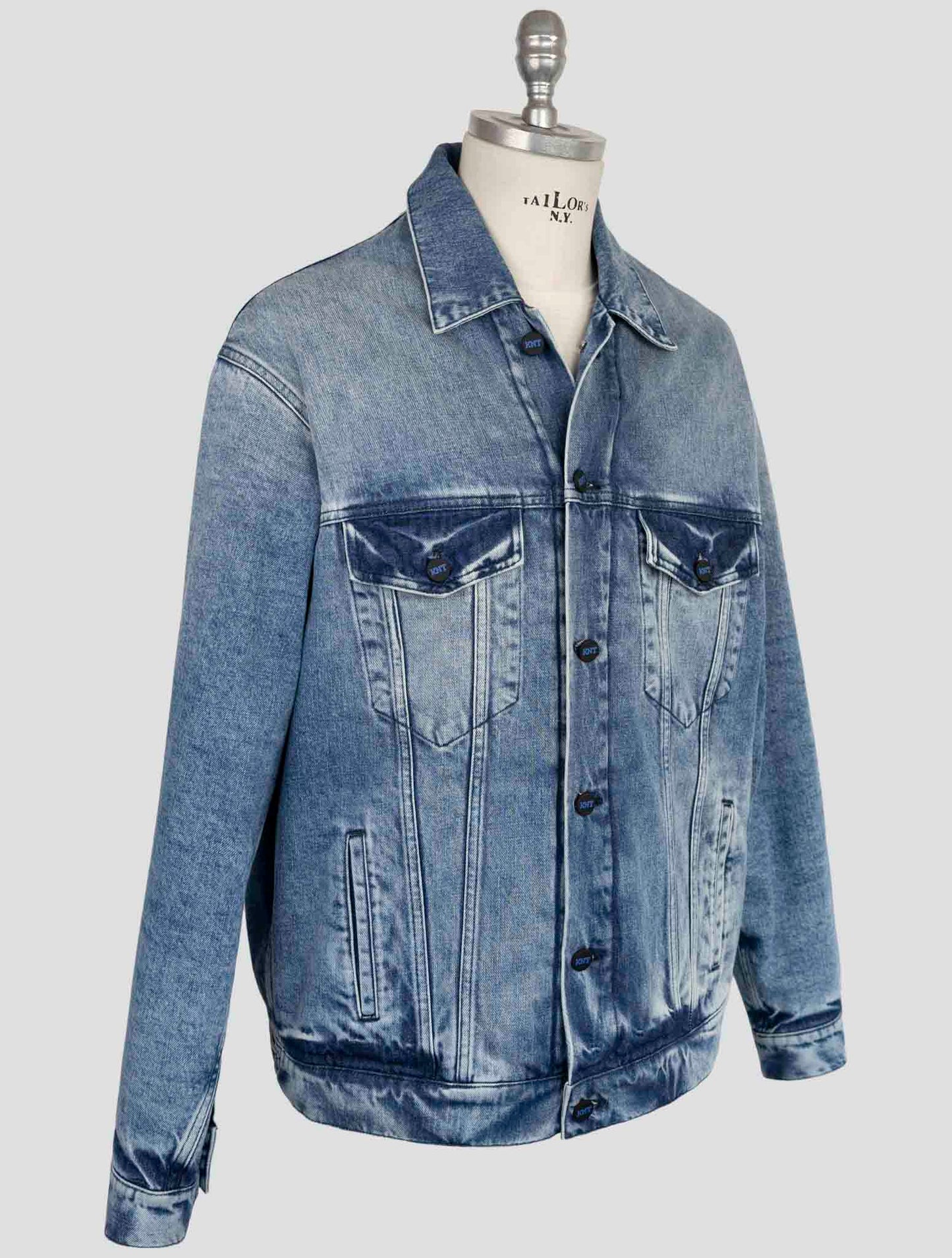 Kiton Knt Denim Cotton Ea Coat