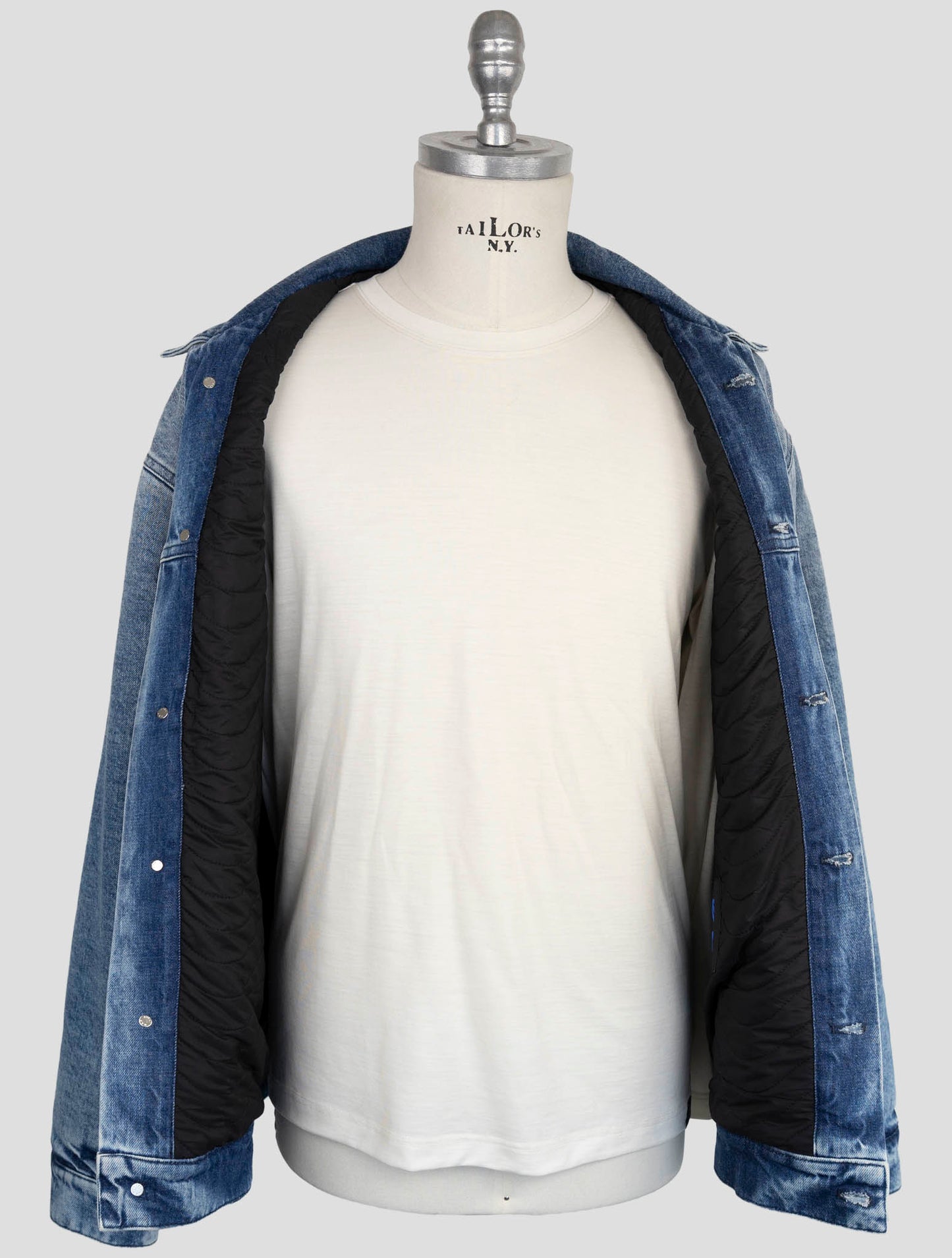 Kiton Knt Denim Cotton Ea Coat