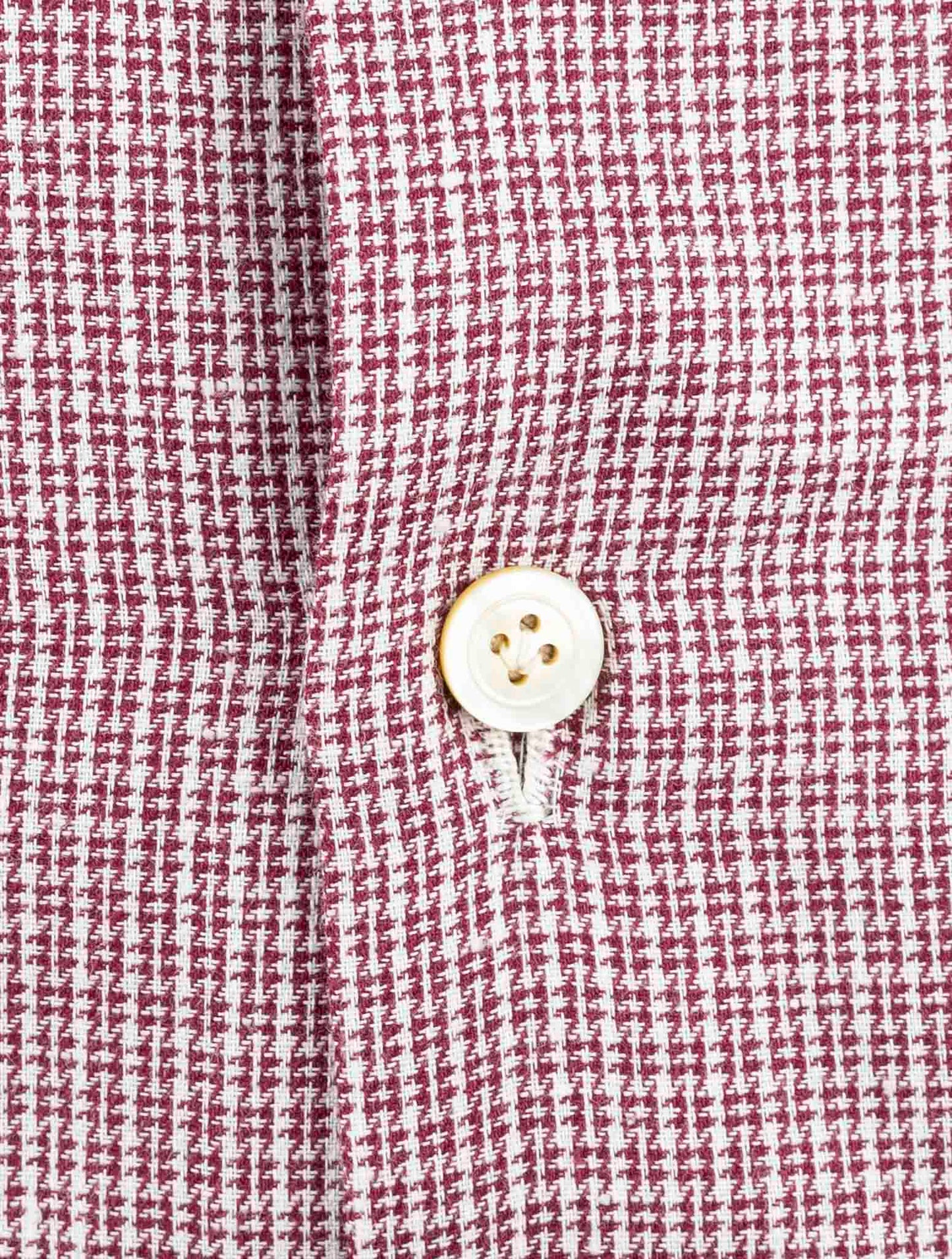 Kiton White Burgundy Cotton Shirt