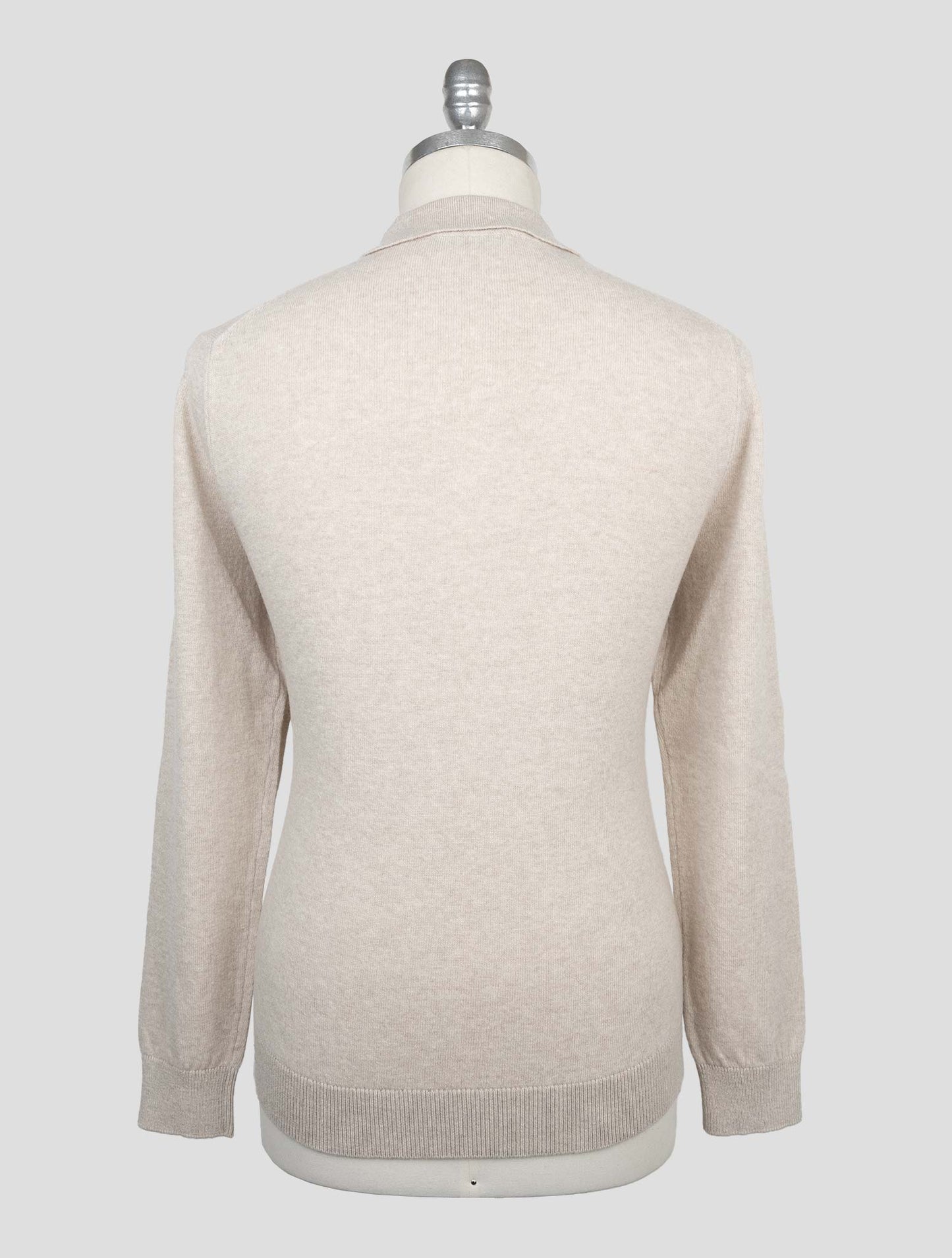 Kiton Knt Beige Virgin Wool Sweater Polo